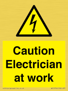 Caution Electrician at work